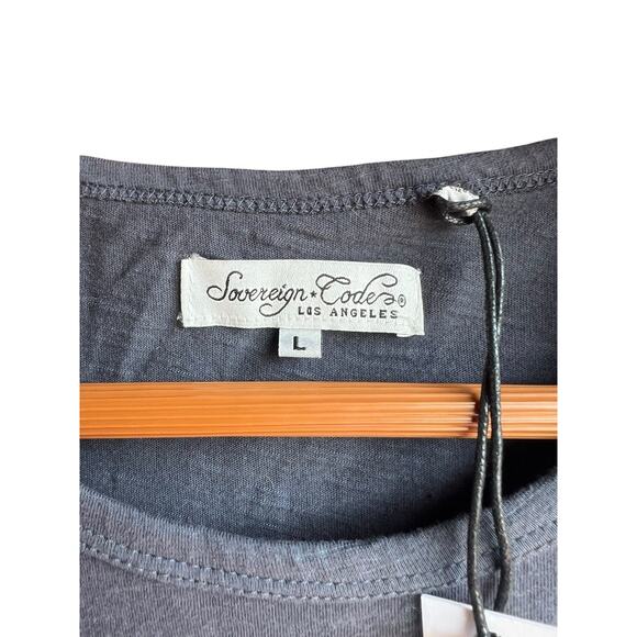 Sovereign Code Men's Faxon T-Shirt Short Sleeve Dip Dye Ombre Blue Gray Large - Picture 2 of 5